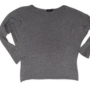 OnTwelfth Grey knit sweater with puffy sleeves